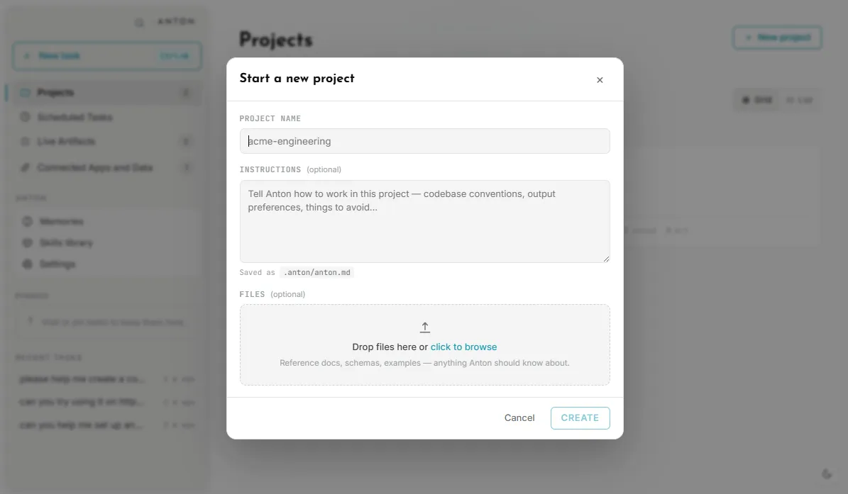 CoWork projects — work grouped into projects with pinned tasks and shareable artifacts.